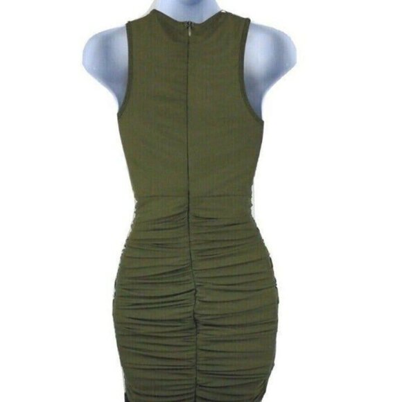 Tiger Mist Womens Zion Drawstring Ruched Bodycon Party Dress Olive Size XS - Picture 9 of 10